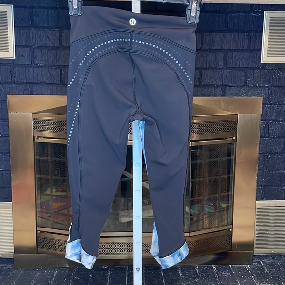 Lululemon Stop At Nothing Full On Luxtreme Crop Sz 2 Mini Blooming Aquamarine - Picture 5 of 7